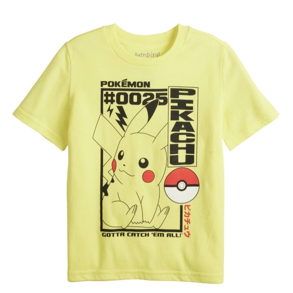 🌻 NWT Boys Pokémon Pikachu Graphic Tee - Size 4 ⚡️ Gotta Catch Them All ⚡️